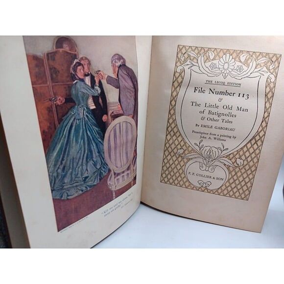 1908 Lot Of 3 Vintage Hardback Books EMILE GABORIAU Antique The Lecoq Edition - Picture 7 of 9